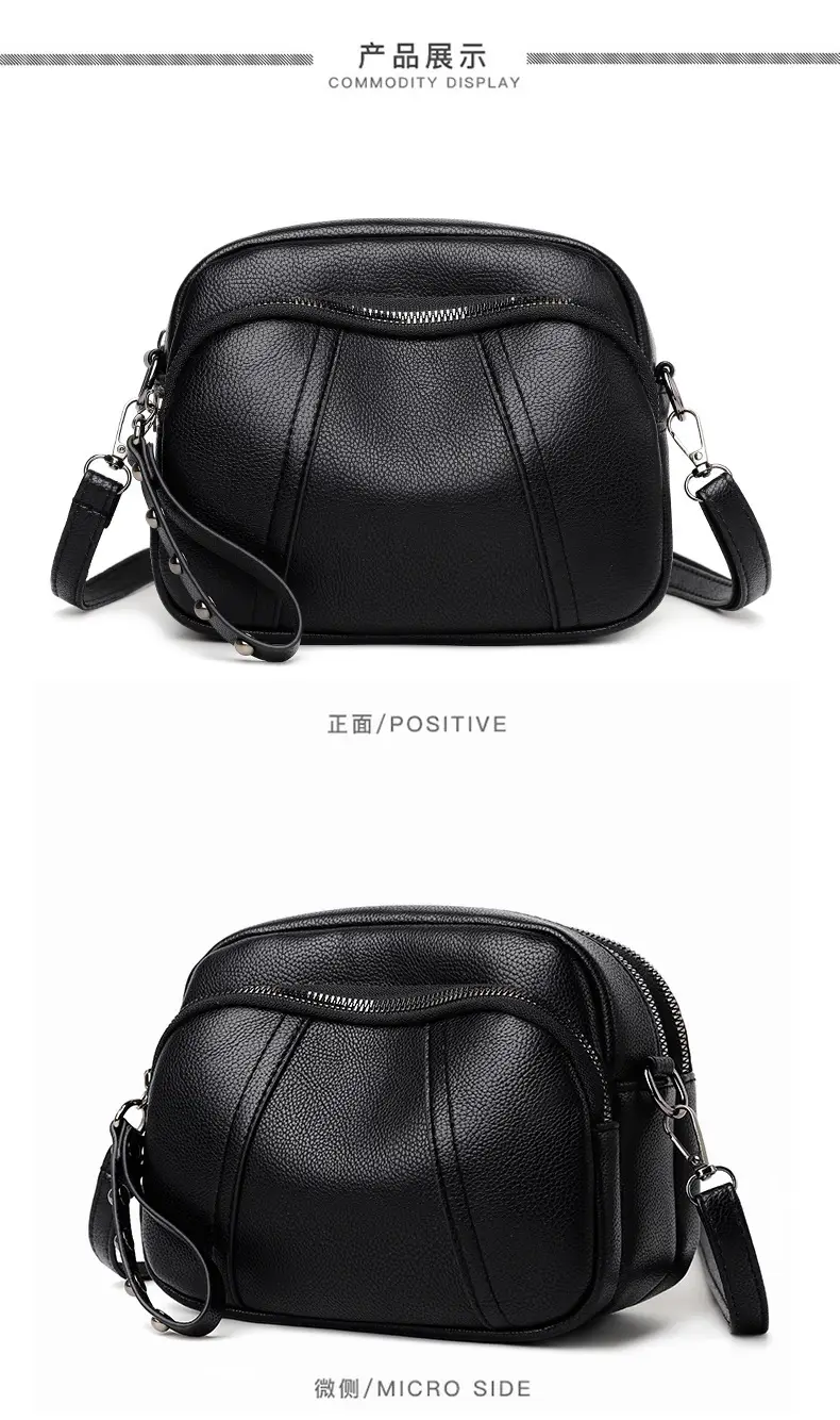 Black Rivet Zipper Shoulder Bag for Women — feature 16