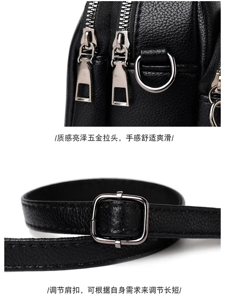 Black Rivet Zipper Shoulder Bag for Women — feature 20
