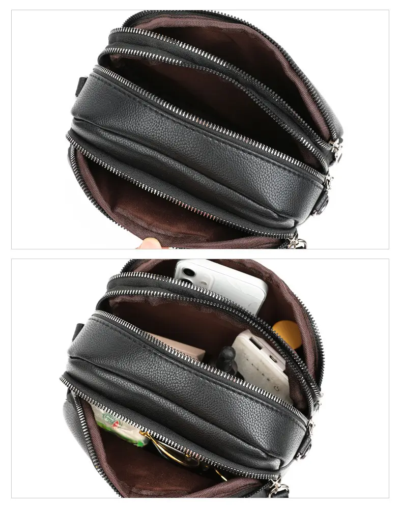 Black Rivet Zipper Shoulder Bag for Women — feature 22