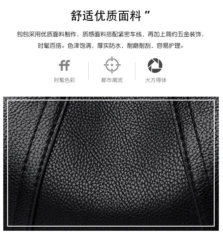 Black Rivet Zipper Shoulder Bag for Women — feature 5