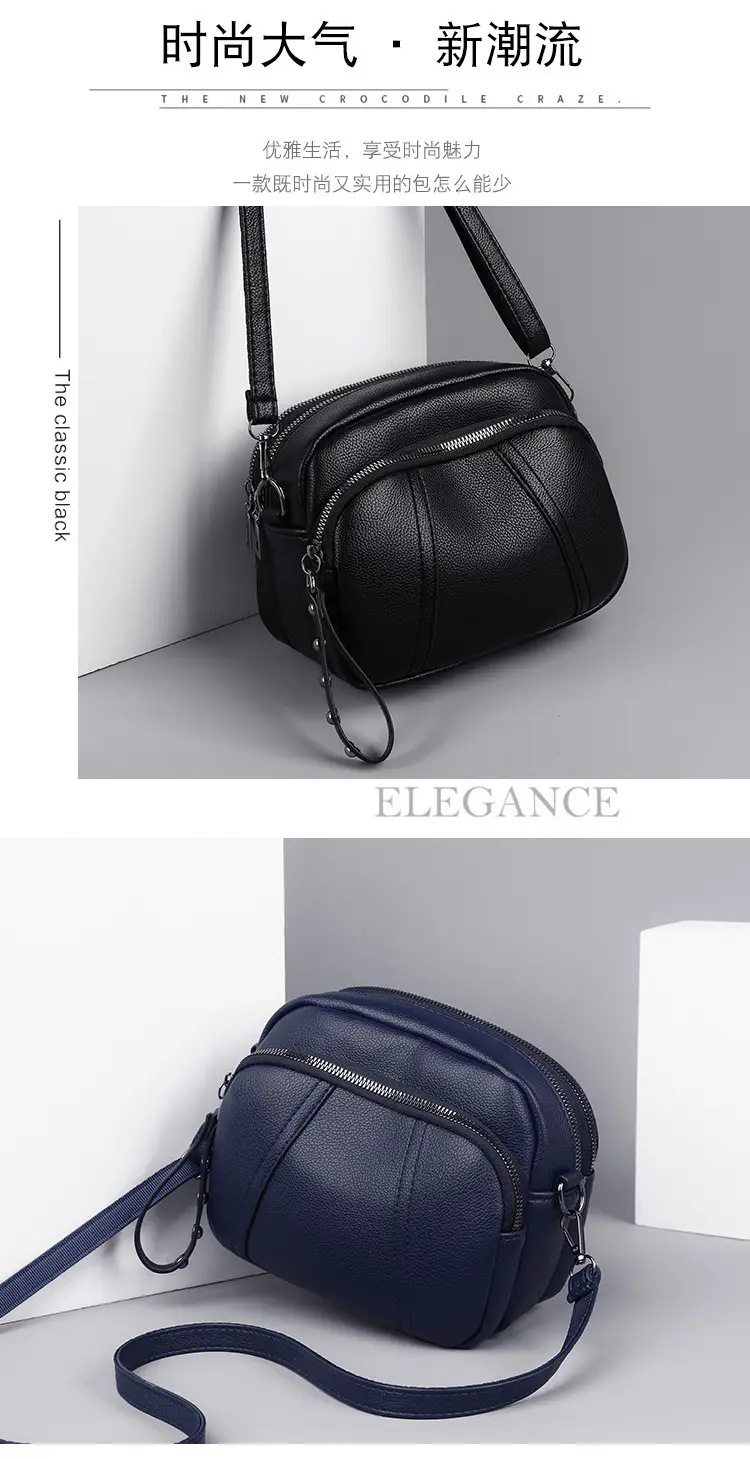 Black Rivet Zipper Shoulder Bag for Women — feature 7