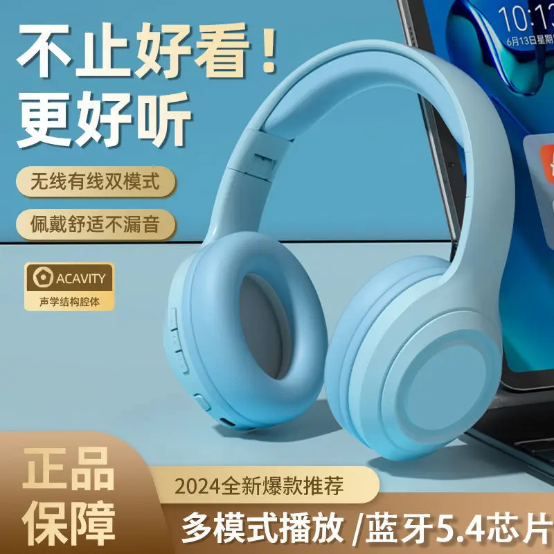 Wireless Bluetooth Headset Orange White Noise Reduction - Image 3