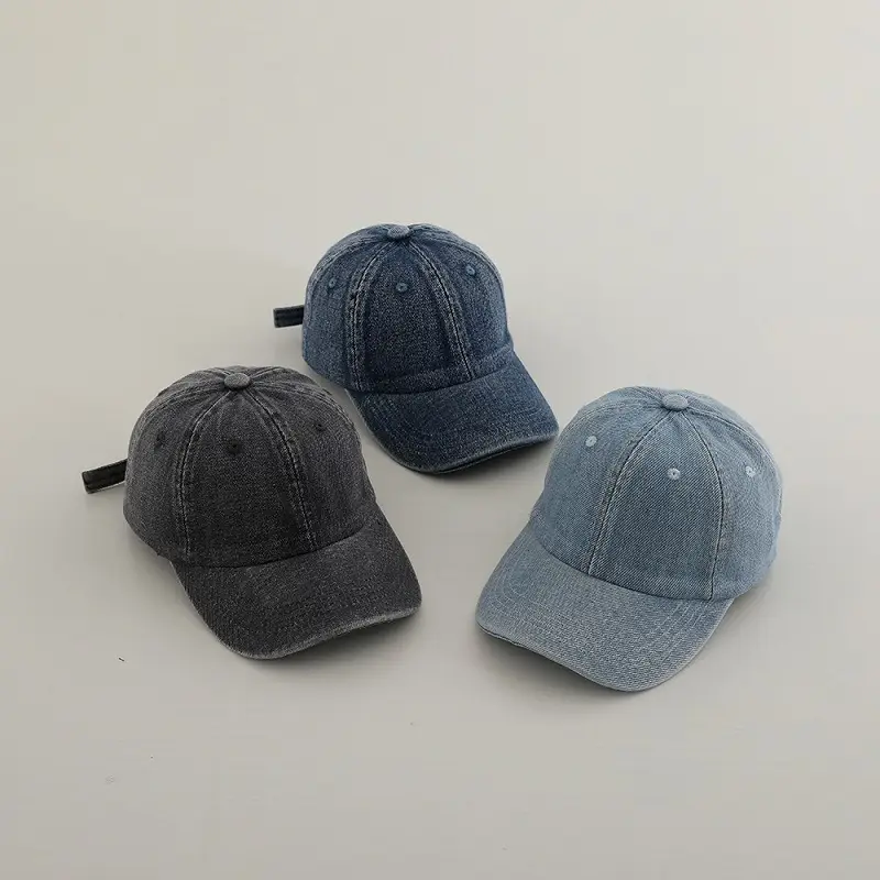 Black Denim Peaked Cap for Boys Girls 2024 - Image 7