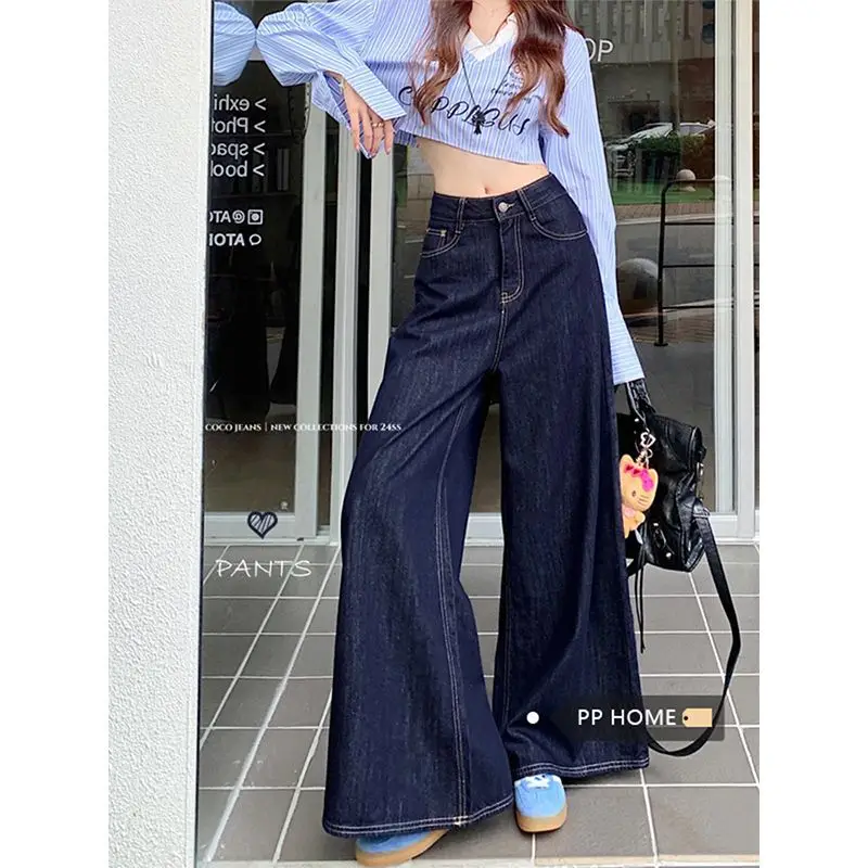 Tall Retro Wide Leg Jeans Dark Blue 2025