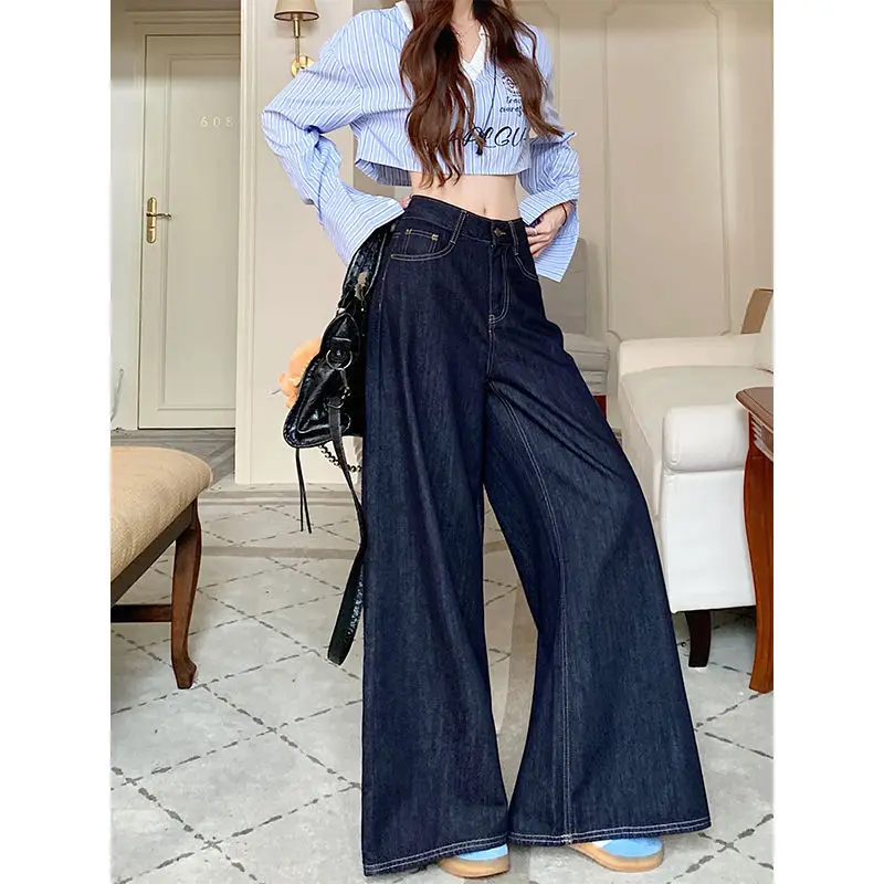 Tall Retro Wide Leg Jeans Dark Blue 2025