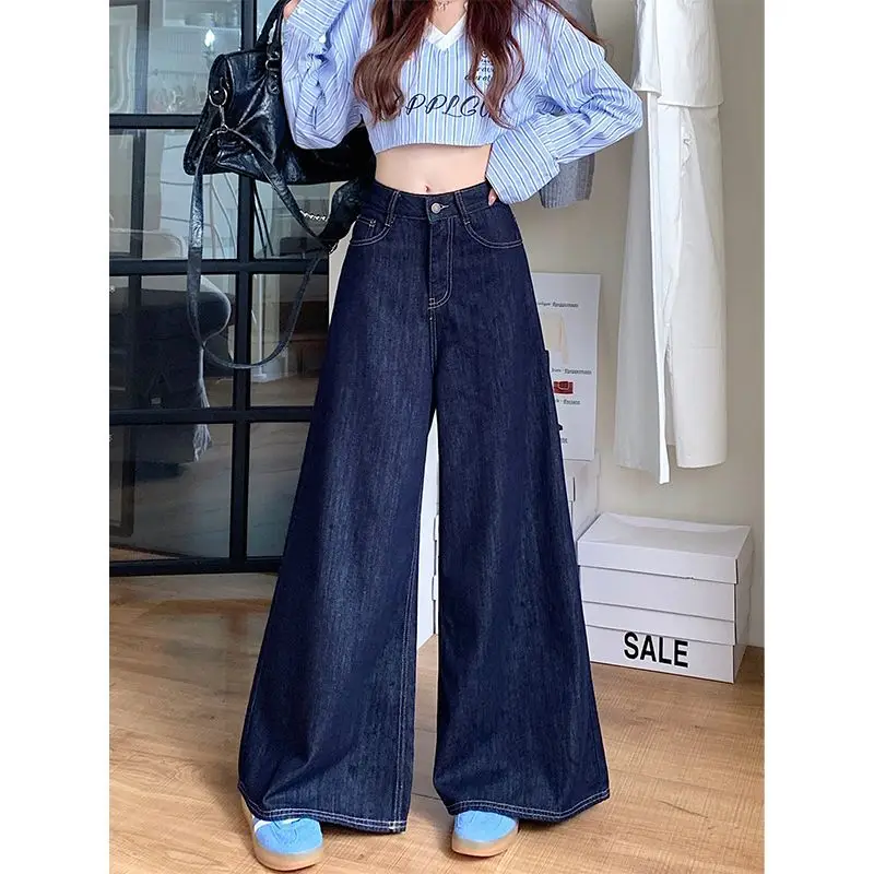 Tall Retro Wide Leg Jeans Dark Blue 2025