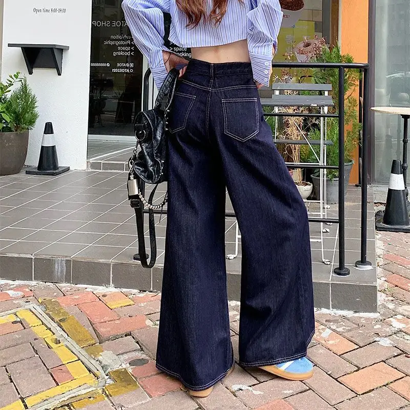 Tall Retro Wide Leg Jeans Dark Blue 2025
