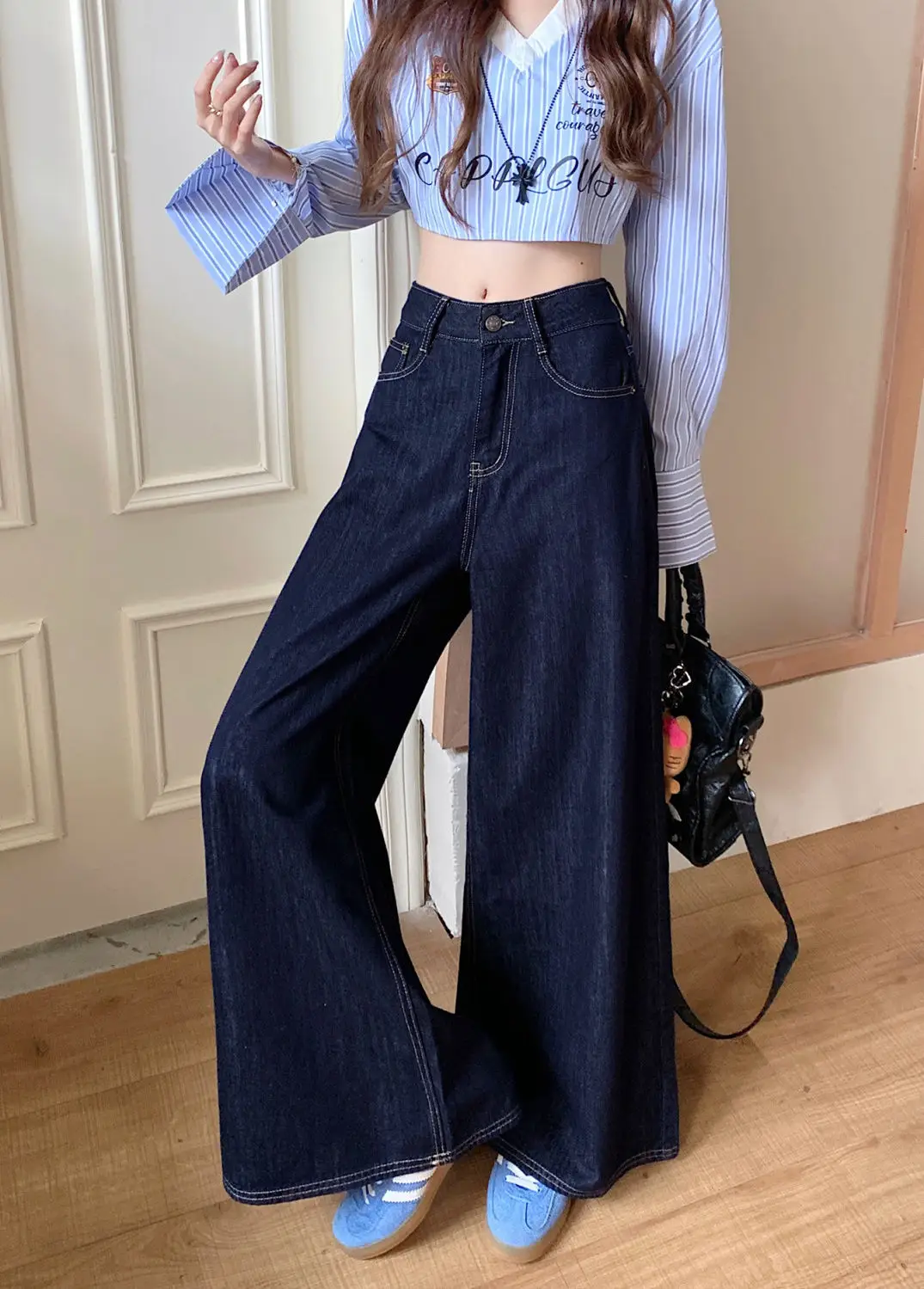 Tall Retro Wide Leg Jeans Dark Blue 2025 — feature 11