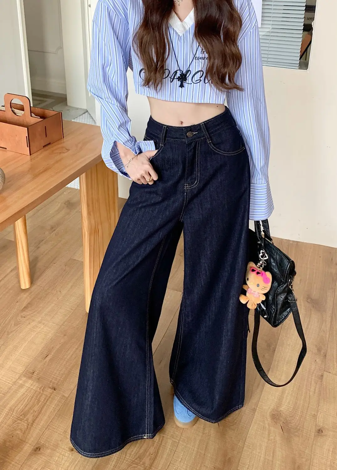 Tall Retro Wide Leg Jeans Dark Blue 2025 — feature 12