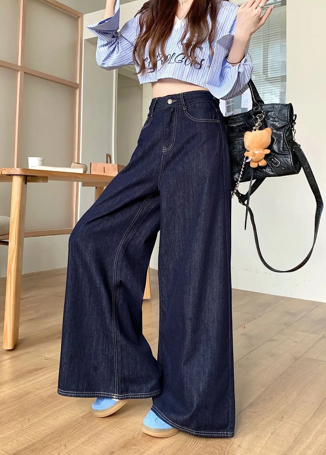 Tall Retro Wide Leg Jeans Dark Blue 2025 — feature 6
