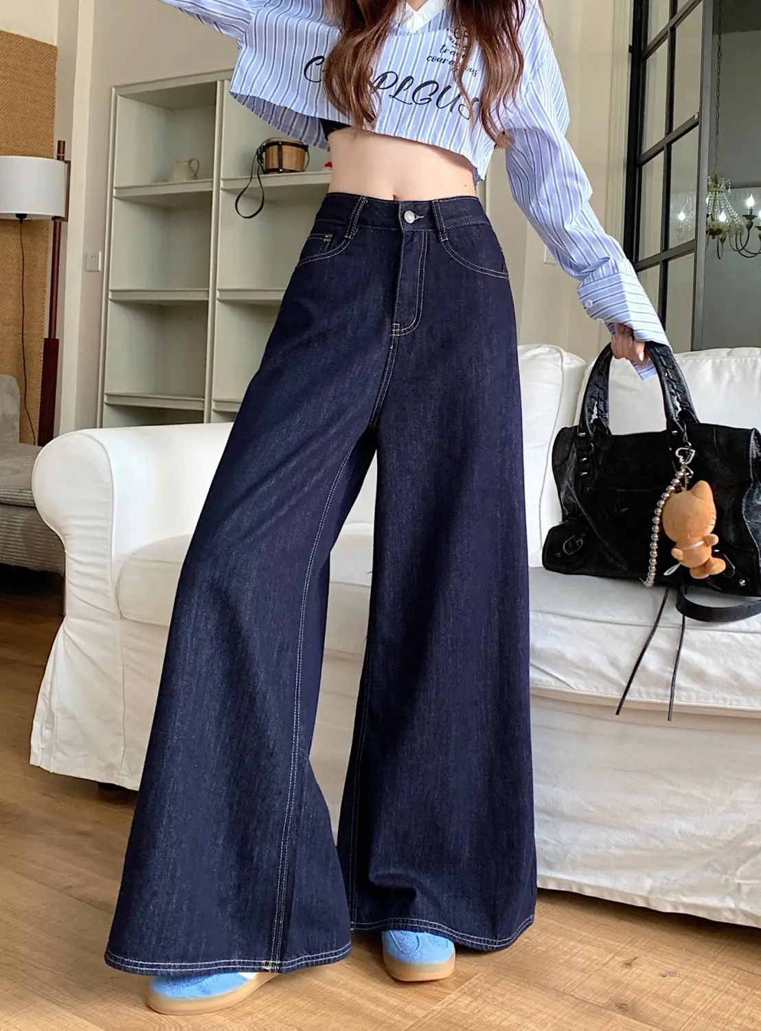 Tall Retro Wide Leg Jeans Dark Blue 2025 — feature 7