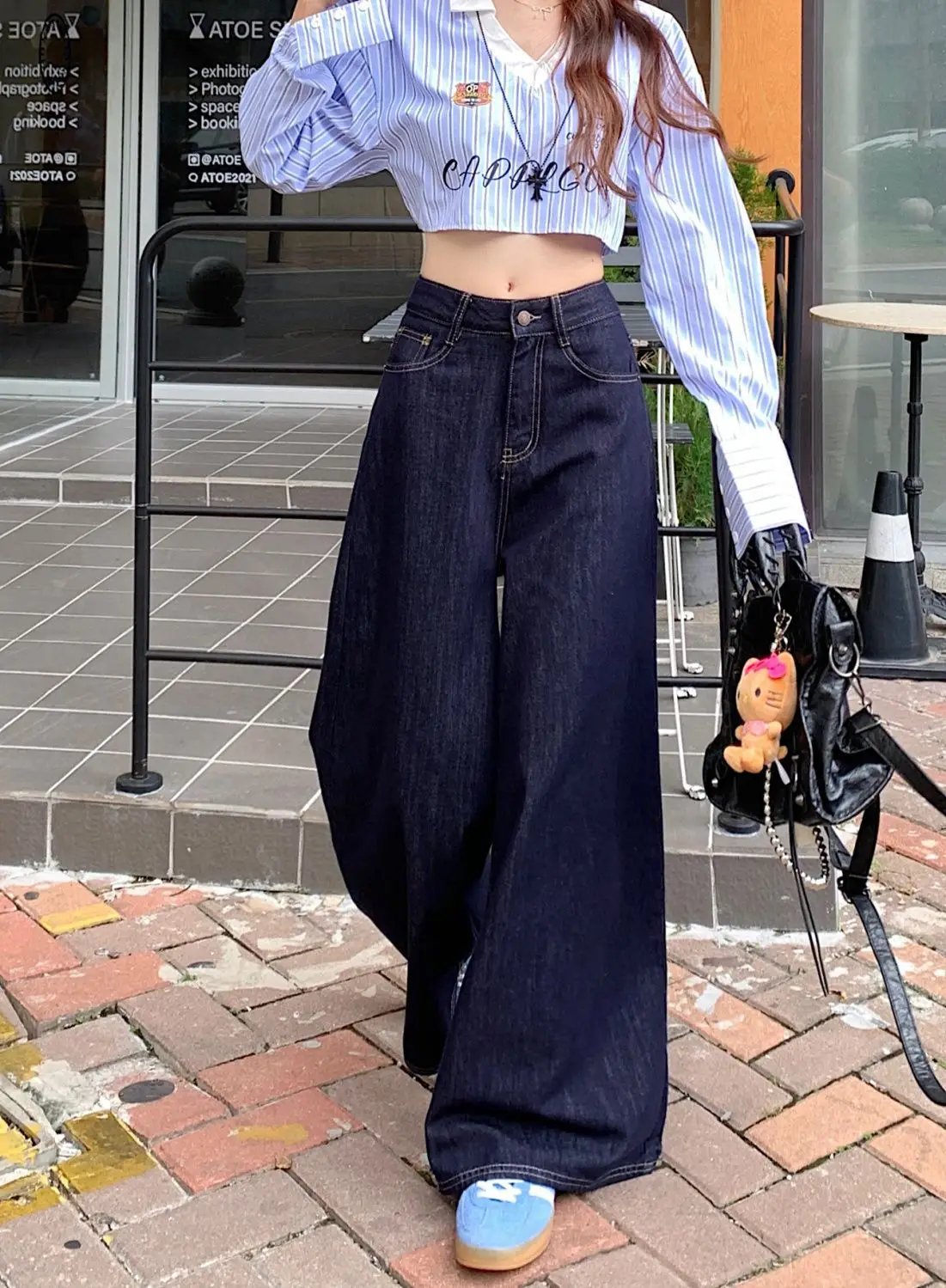 Tall Retro Wide Leg Jeans Dark Blue 2025 — feature 8