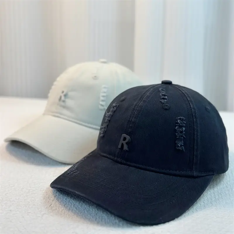 New R-Label Baseball Cap Wide Brim Blue Green