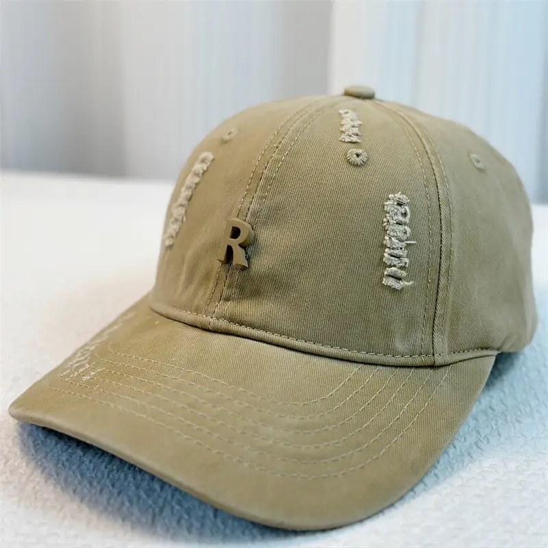 New R-Label Baseball Cap Wide Brim Blue Green