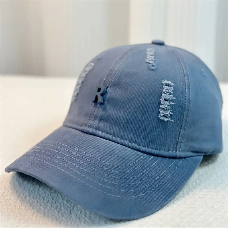 New R-Label Baseball Cap Wide Brim Blue Green