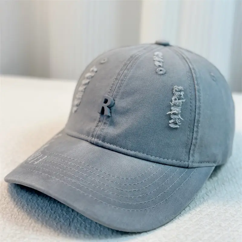 New R-Label Baseball Cap Wide Brim Blue Green