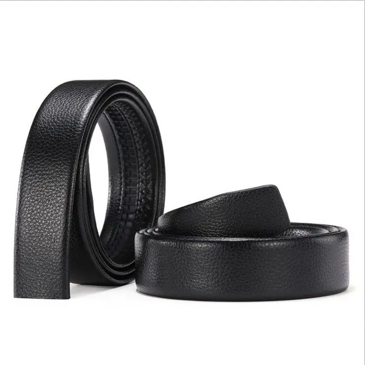 Men's Black Leather Belt Automatic Buckle Headless - Image 4
