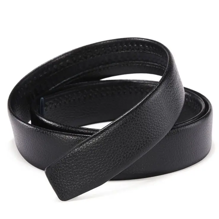 Men's Black Leather Belt Automatic Buckle Headless - Image 5
