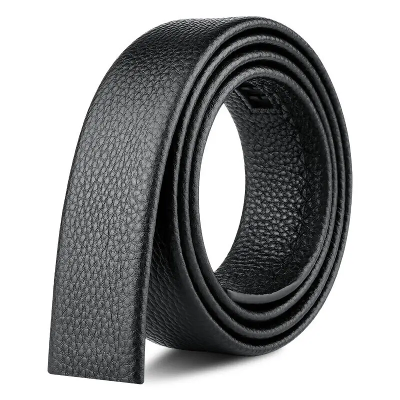 Men's Black Leather Belt Automatic Buckle Headless - Image 6