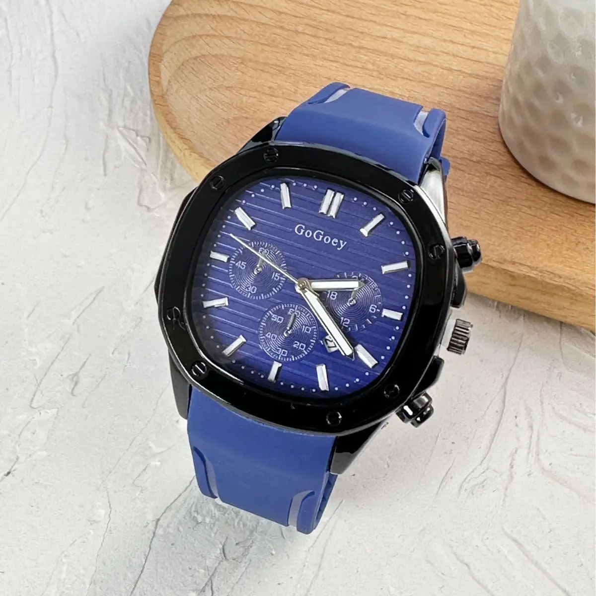 Blue Silicone Cross-Border Men's Quartz Watch - Image 8