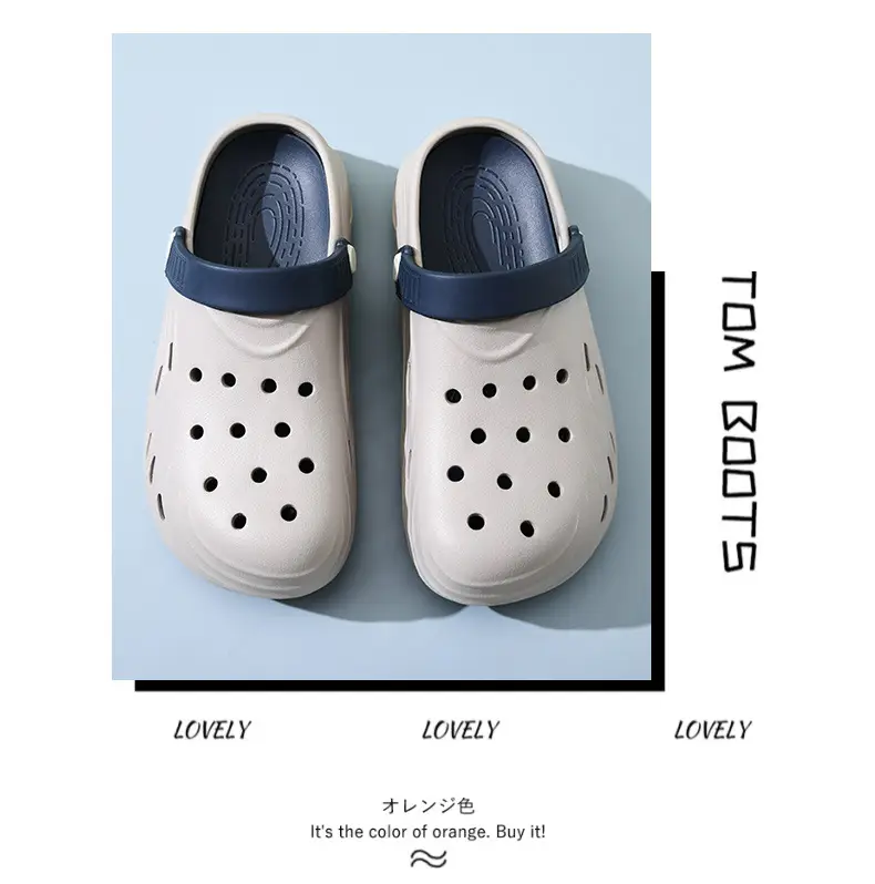 Hole Shoes Women's Summer Thick Sole Elevated Breathable Wear-resistant Slippers EVA Outer Wear Beach Lightweight Shoe Sandals — feature 8