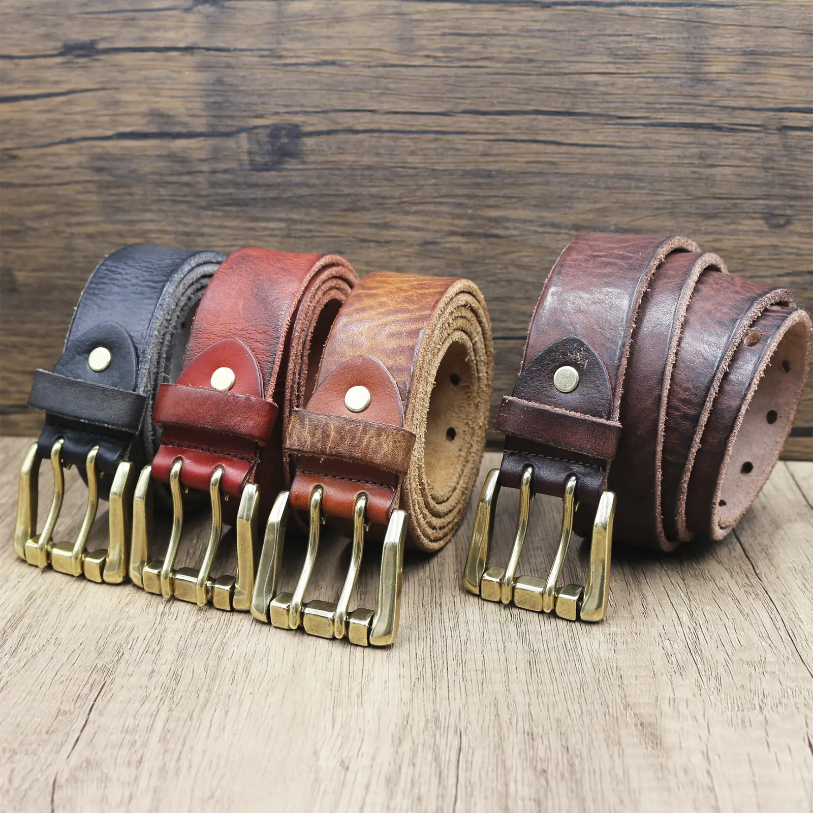 Men's Genuine Leather Buckle Belt Vintage Casual All-Match