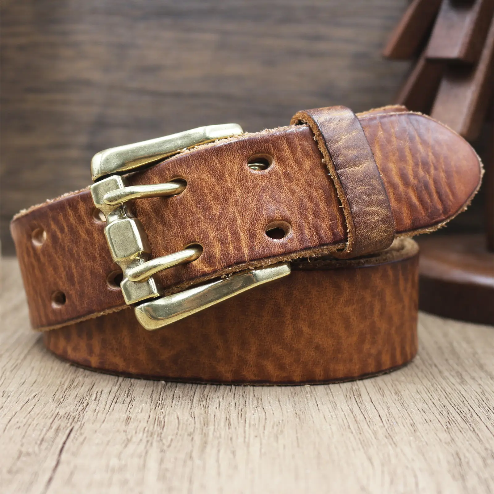 Men's Genuine Leather Buckle Belt Vintage Casual All-Match