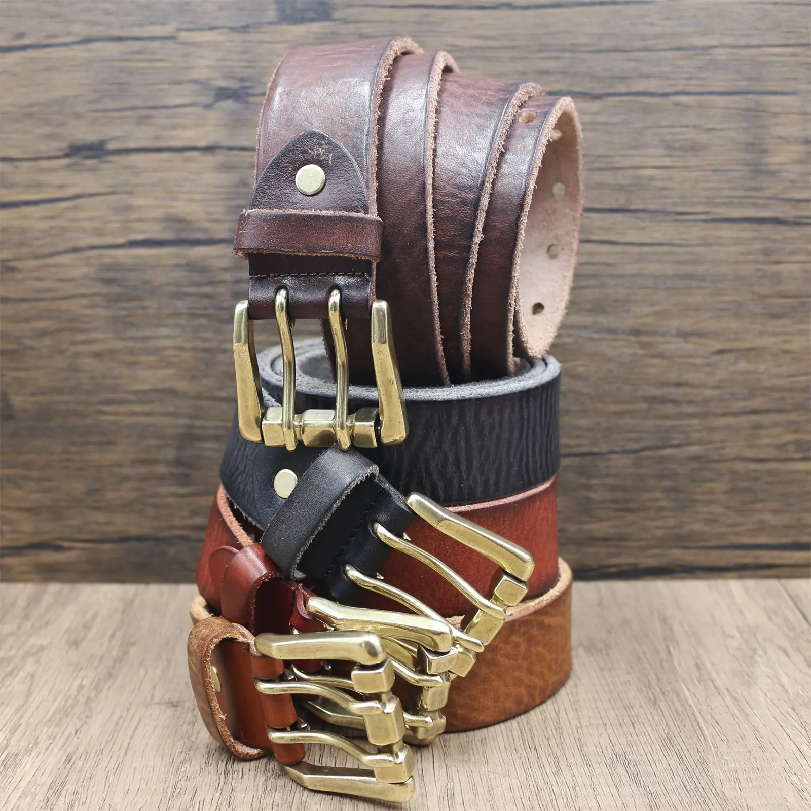 Men's Genuine Leather Buckle Belt Vintage Casual All-Match — feature 1