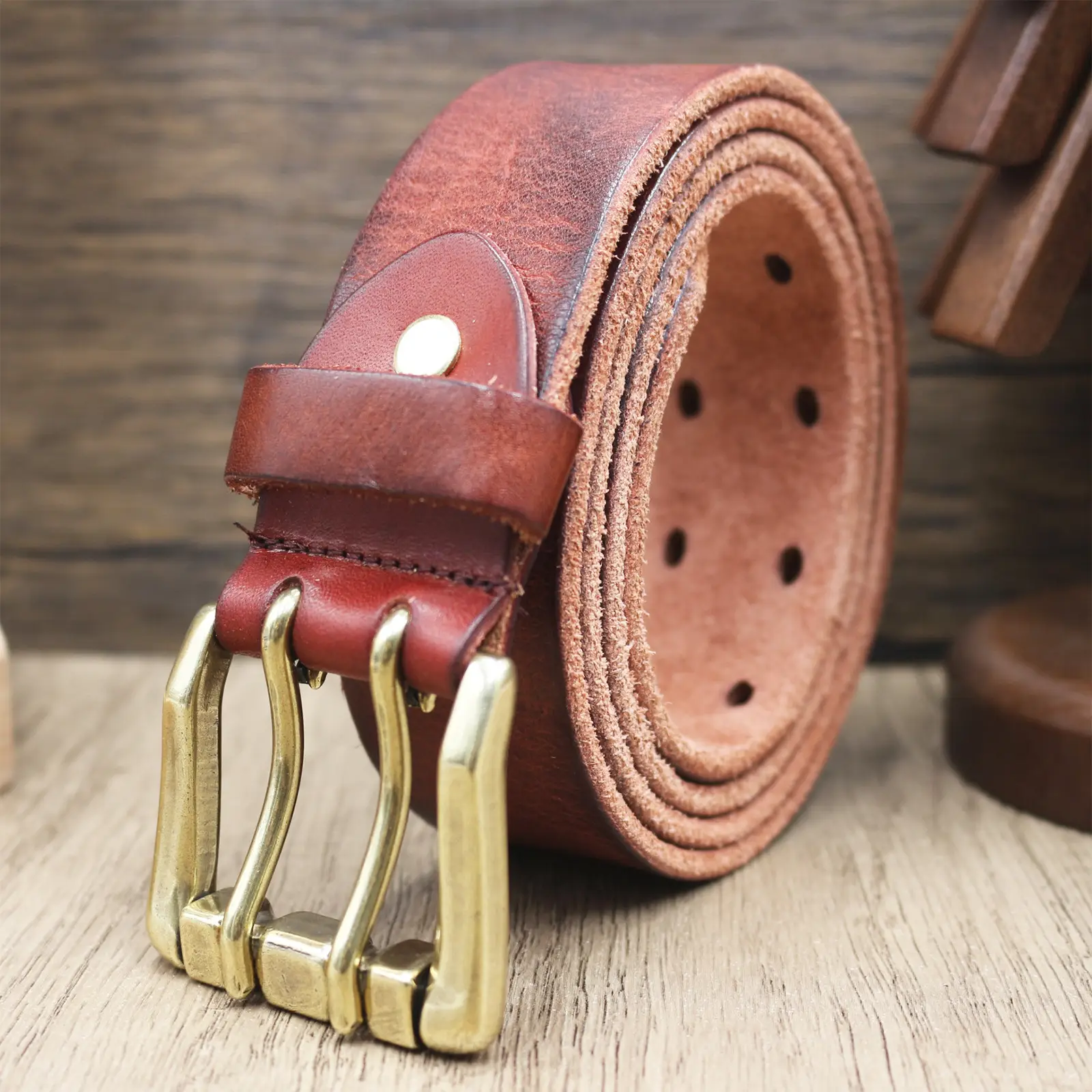 Men's Genuine Leather Buckle Belt Vintage Casual All-Match — feature 11