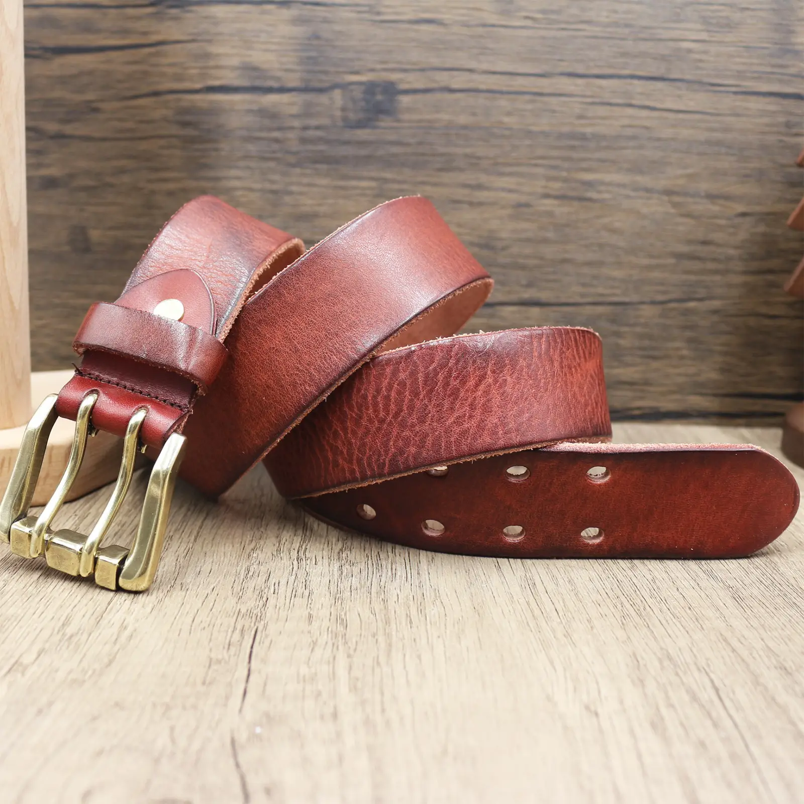 Men's Genuine Leather Buckle Belt Vintage Casual All-Match — feature 13
