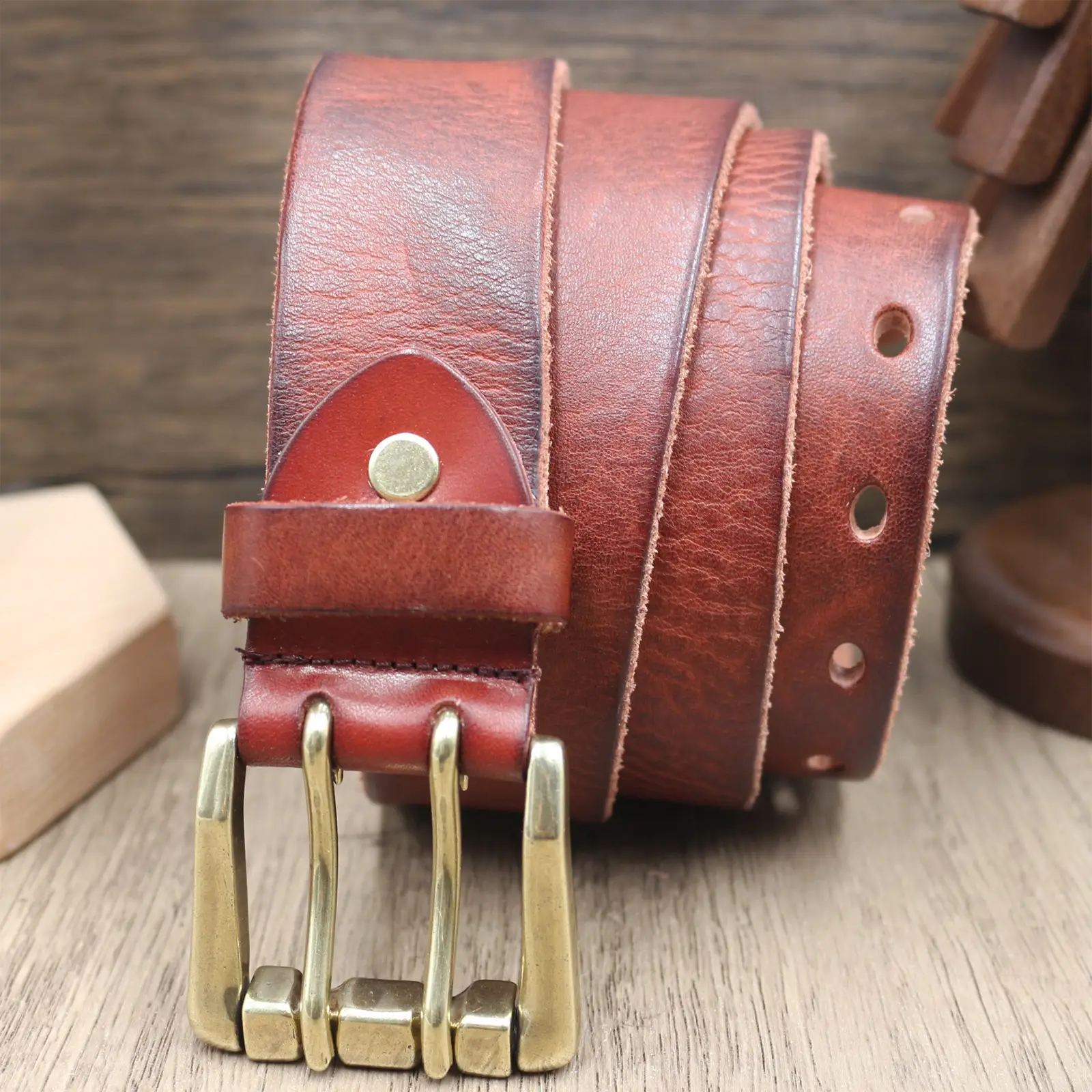 Men's Genuine Leather Buckle Belt Vintage Casual All-Match — feature 14