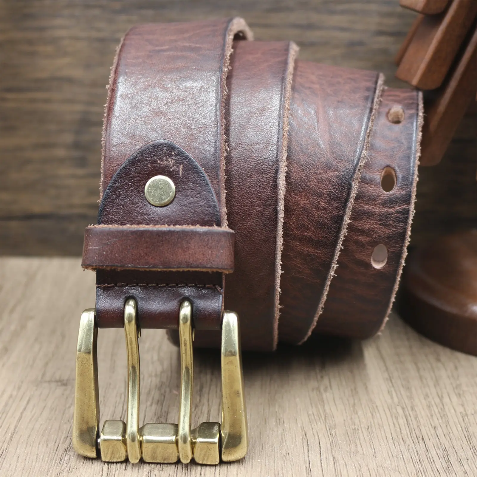 Men's Genuine Leather Buckle Belt Vintage Casual All-Match — feature 26
