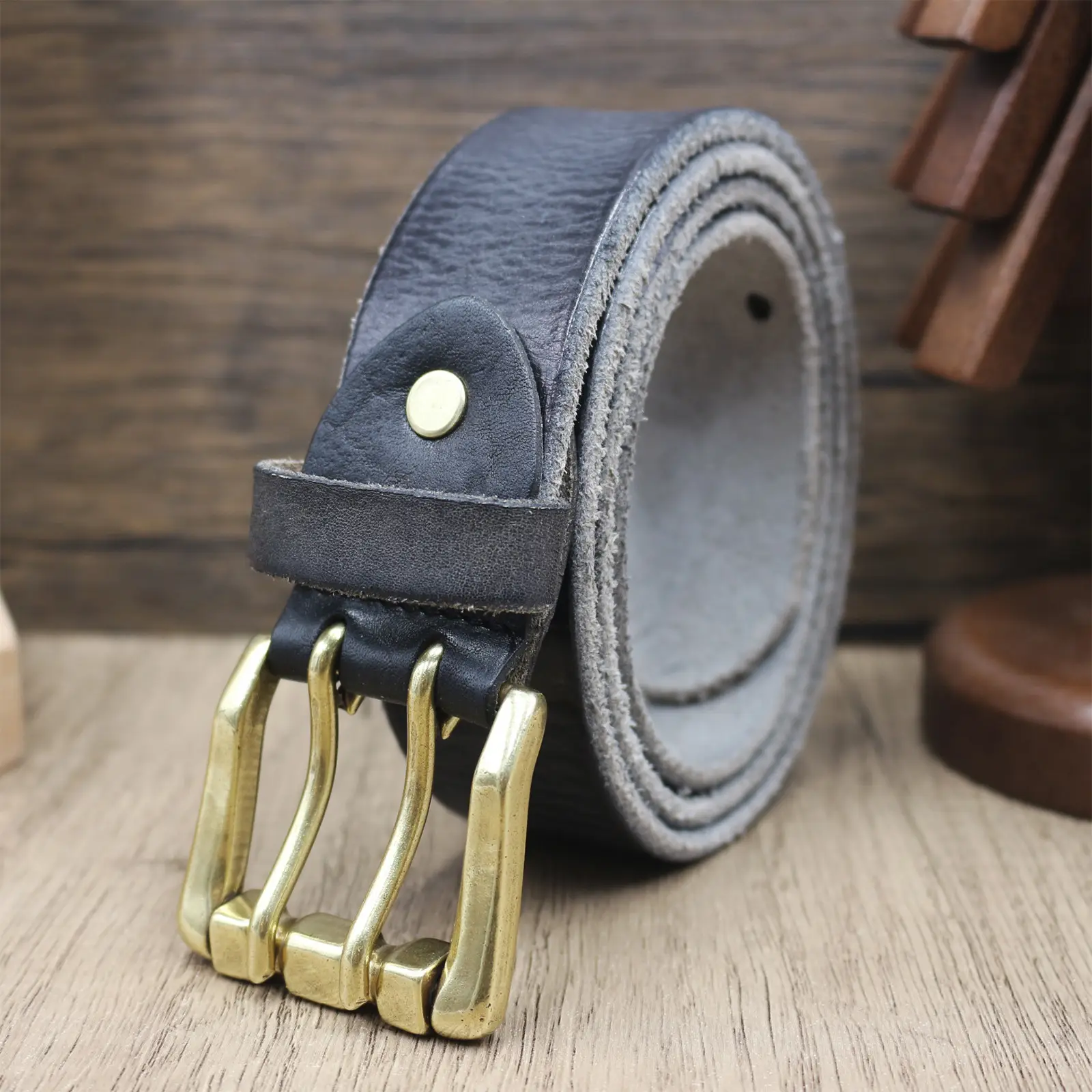 Men's Genuine Leather Buckle Belt Vintage Casual All-Match — feature 5