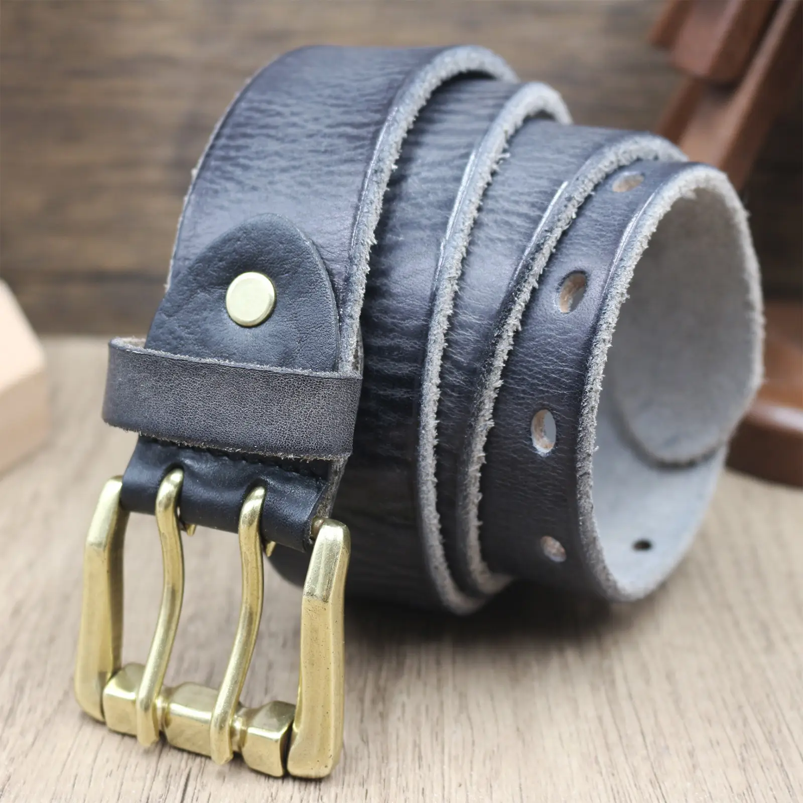 Men's Genuine Leather Buckle Belt Vintage Casual All-Match — feature 6