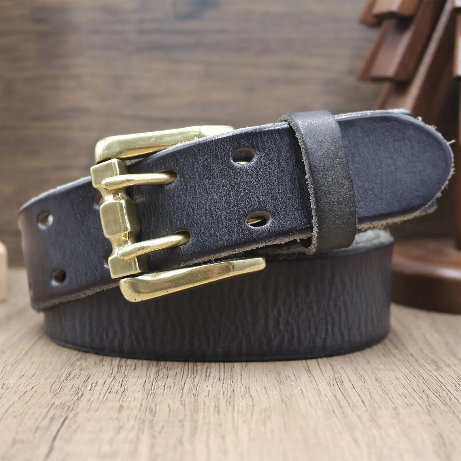 Men's Genuine Leather Buckle Belt Vintage Casual All-Match — feature 9