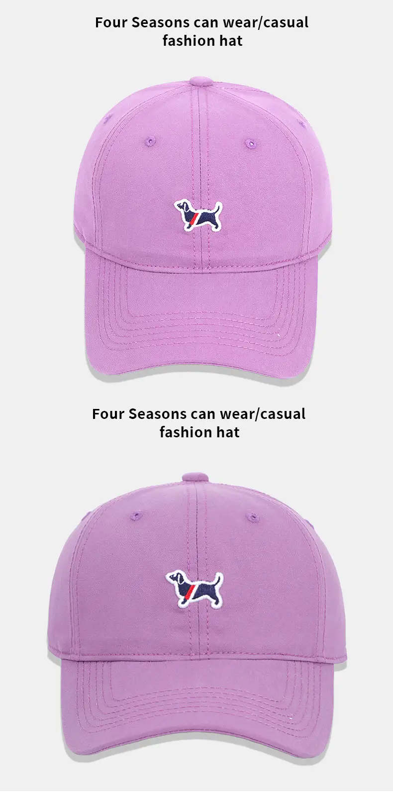 Women Purple Dachshund Cap 54-58cm — feature 11