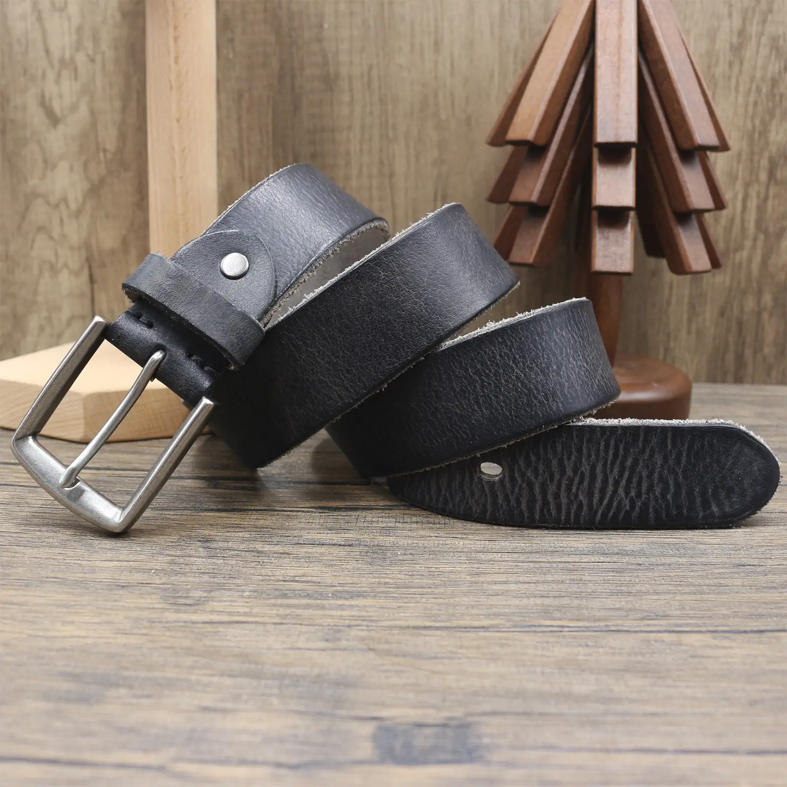 Vintage Antique Men's Belt 3.8CM Washed Cowhide