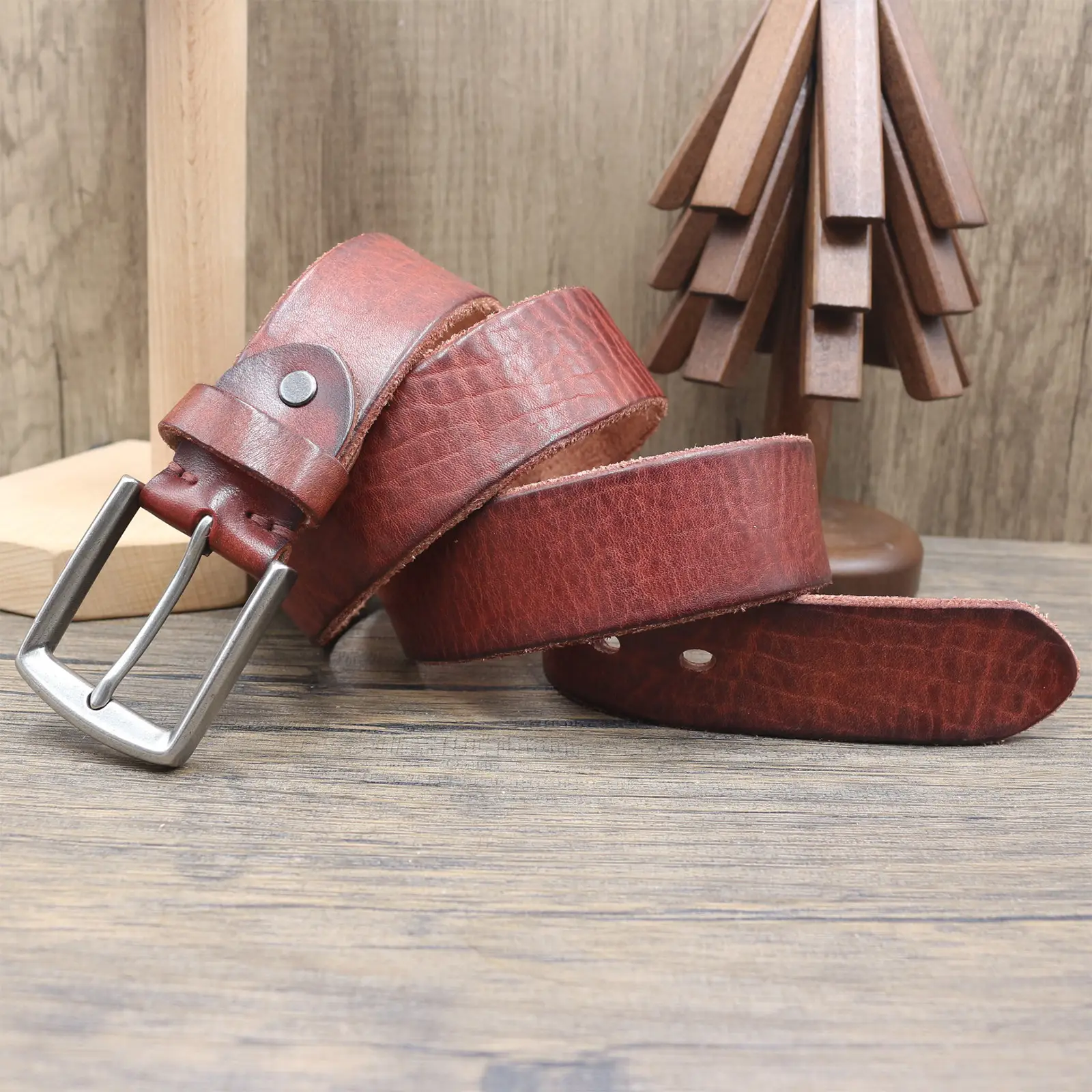 Vintage Antique Men's Belt 3.8CM Washed Cowhide