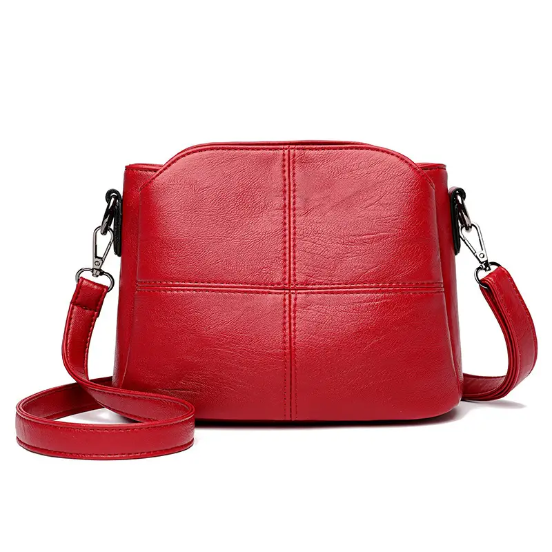 Black Leather Crossbody Bag for Women Middle Age - Image 9