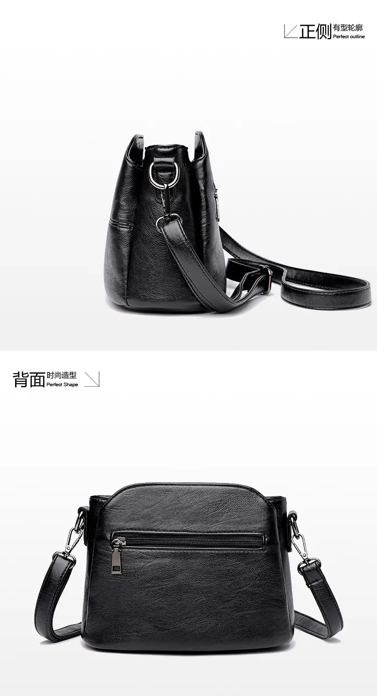 Black Leather Crossbody Bag for Women Middle Age — feature 15