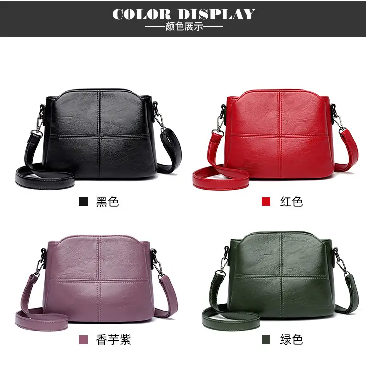 Black Leather Crossbody Bag for Women Middle Age — feature 17
