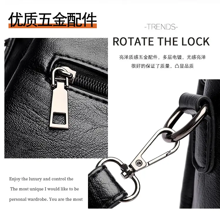 Black Leather Crossbody Bag for Women Middle Age — feature 4