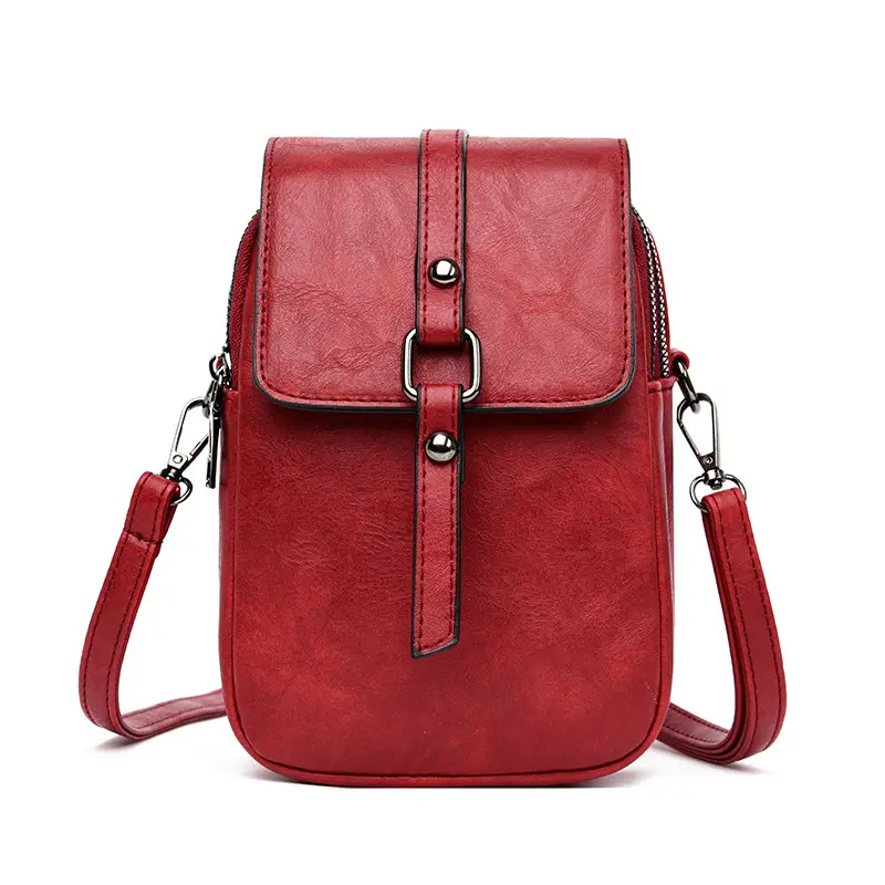 Green Leather Crossbody Bag for Women Mini Phone Bag - Image 7