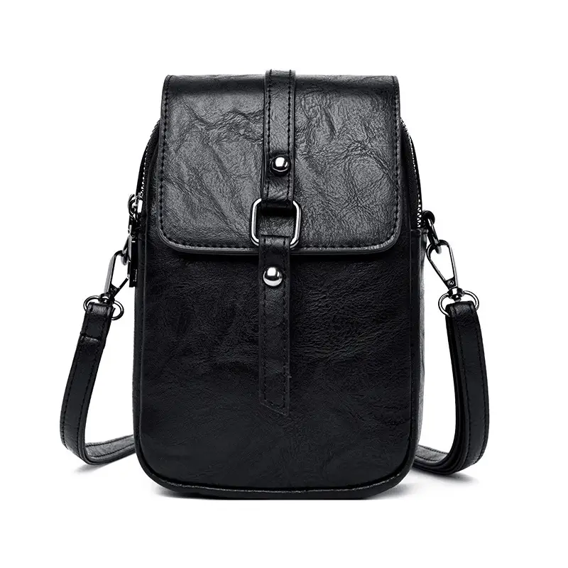 Green Leather Crossbody Bag for Women Mini Phone Bag - Image 2