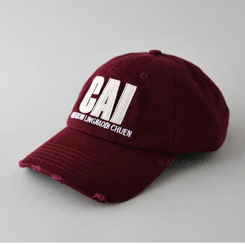 Men Grey CAI Embroidered Baseball Cap - Image 7
