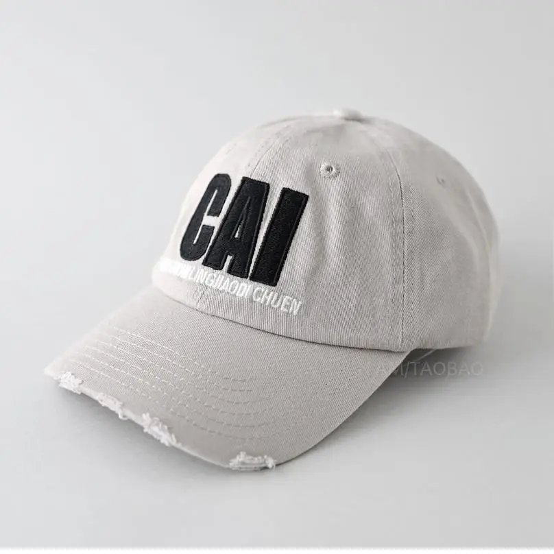 Men Grey CAI Embroidered Baseball Cap - Image 8