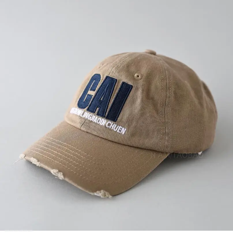 Men Grey CAI Embroidered Baseball Cap - Image 9