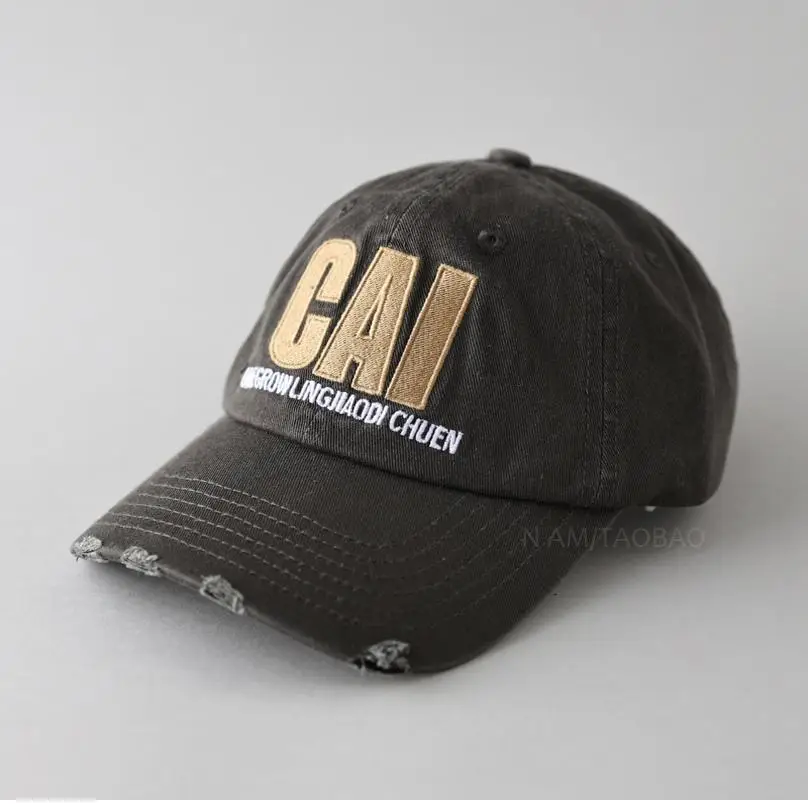 Men Grey CAI Embroidered Baseball Cap - Image 11