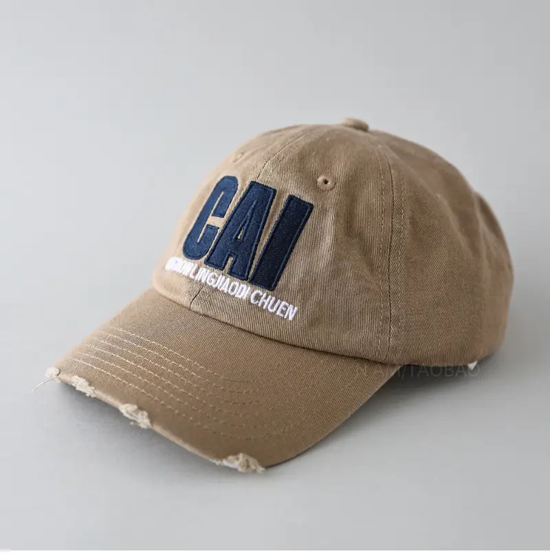 Men Grey CAI Embroidered Baseball Cap - Image 3