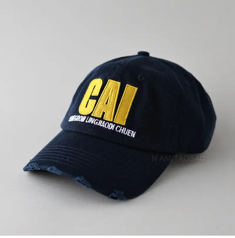 Men Grey CAI Embroidered Baseball Cap - Image 6